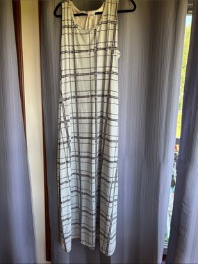 LuLaRoe Black and Light Gray Plaid Tank Top DRESS